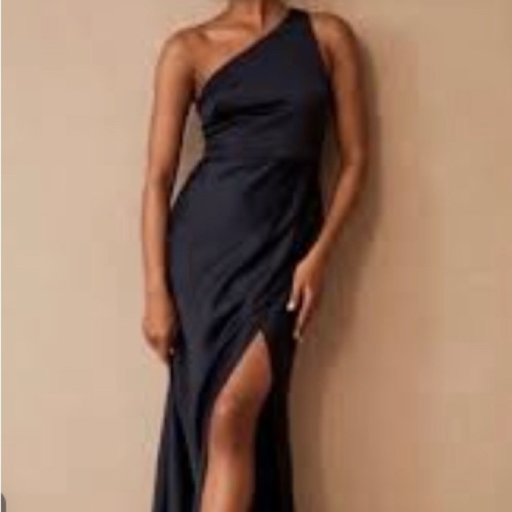 BHLDN Dylan Satin Silk Charmeuse Maxi Dress Color Midnight